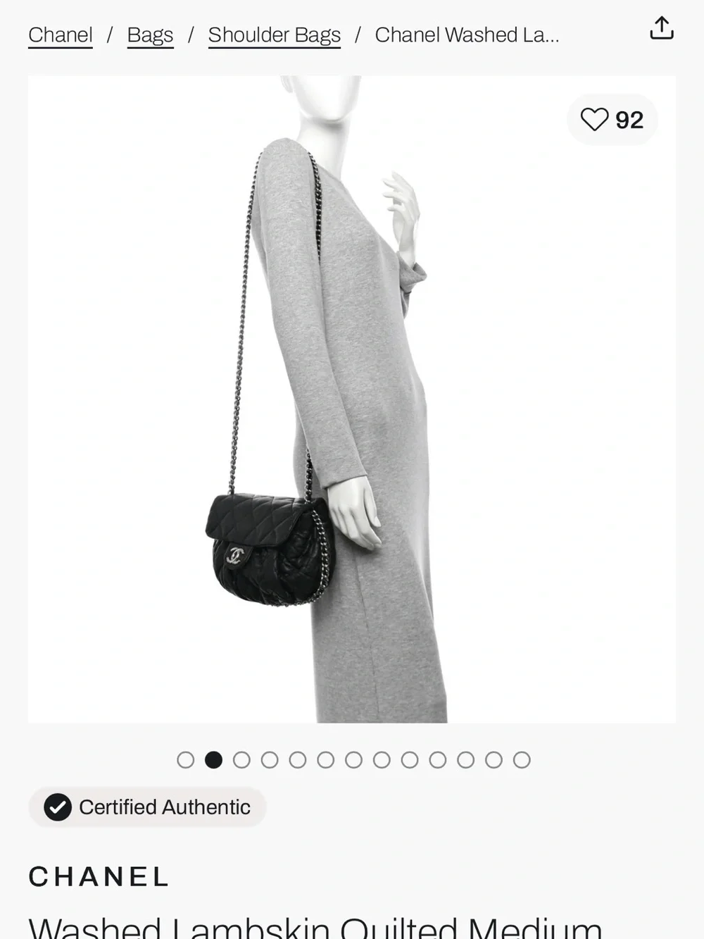 CHANEL Black Quilted Leather Small Flap Crossbody with Silver Chain